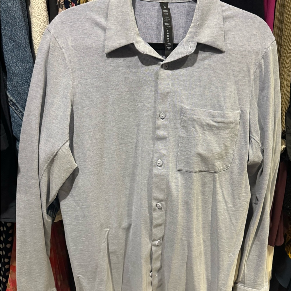 lululemon athletica Light Gray blueish Button-Down Shirt